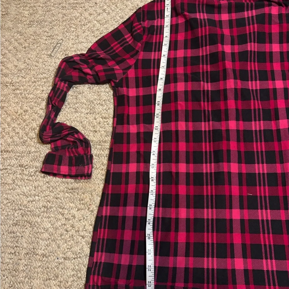 My Style Plaid Button-Up Shirt - Dark Pink and Black - Picture 8 of 13